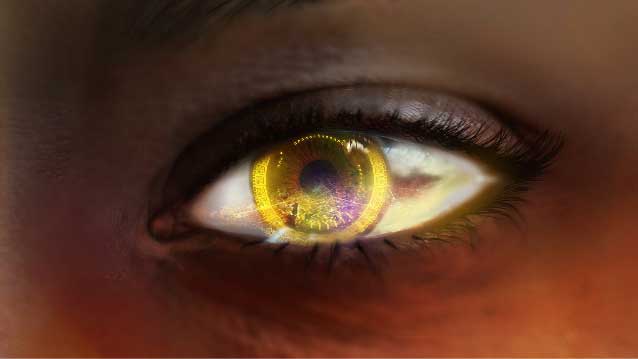 Image d'un oeil vu de près