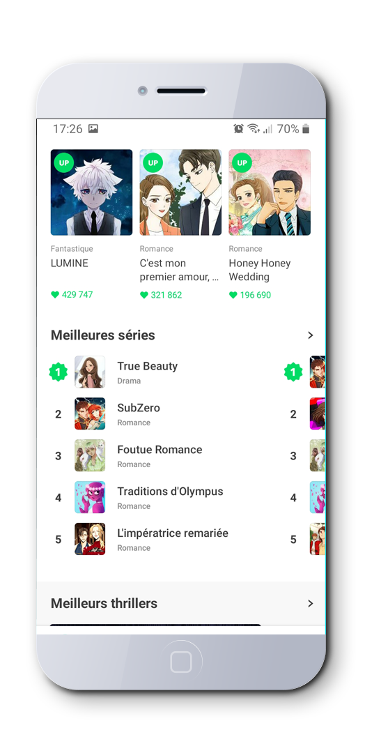 Intégration du site webtoon mobile